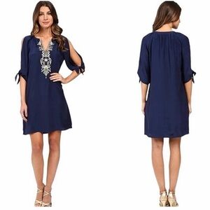 Lilly Pulitzer Navy and Gold Dress